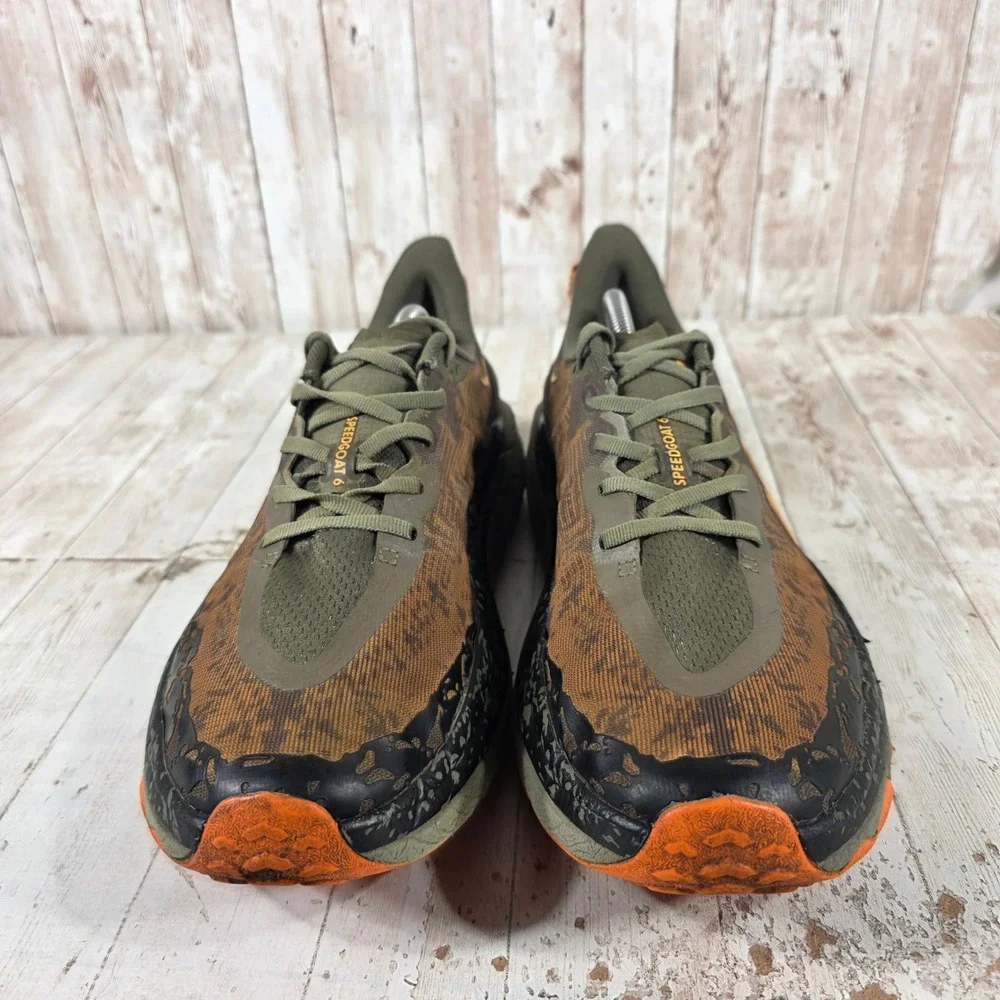 Hoka Speedgoat 6 Mens 11.5 Trail Running Shoes Army Olive Leopard 1147791-AOL